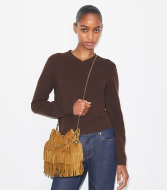 Mini Fleming Süet Fringe Hobo Çanta