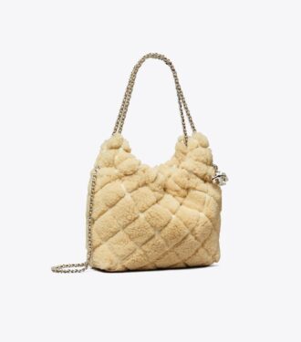 Mini Fleming Shearling Hobo Çanta