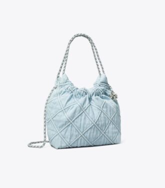 Mini Fleming Yumuşak Denim Hobo Çanta Mini Fleming Yumuşak Denim Hobo Çanta