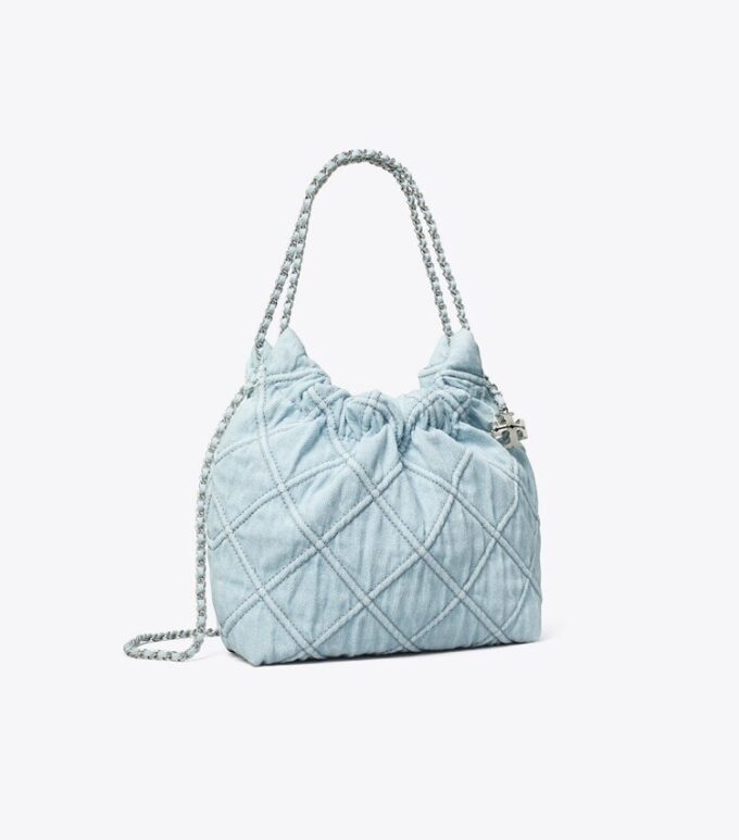 Mini Fleming Yumuşak Denim Hobo Çanta Mini Fleming Yumuşak Denim Hobo Çanta