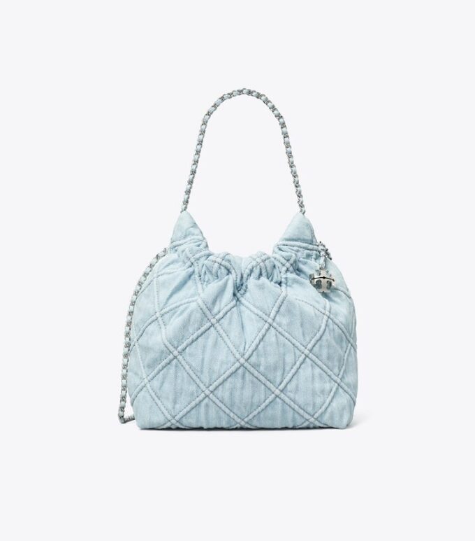 Mini Fleming Yumuşak Denim Hobo Çanta Mini Fleming Yumuşak Denim Hobo Çanta