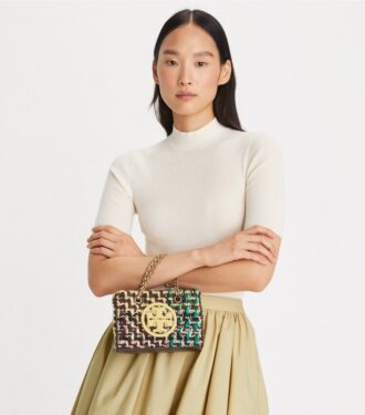 Mini Fleming Yumuşak Tweed Zincirli Tote Çanta