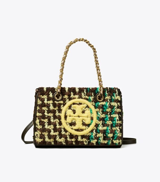 Mini Fleming Yumuşak Tweed Zincirli Tote Çanta Mini Fleming Yumuşak Tweed Zincirli Tote Çanta