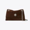 Mini Kira Turnlock Süet Omuz Çantası