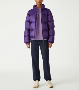 Naylon Kontrast Kapüşonlu Aşağı Puffer