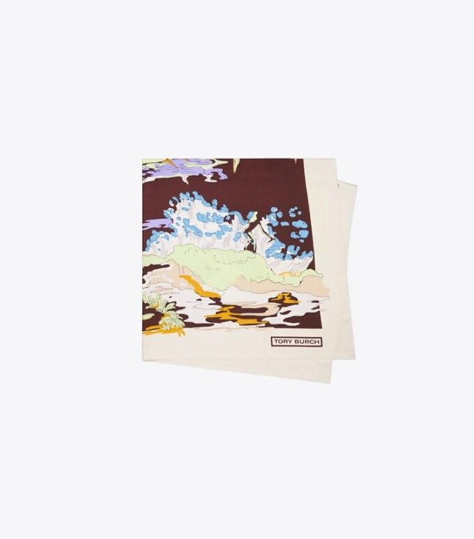 Palm Tree Postcard Büyük Boy İpek Kare Eşarp Palm Tree Postcard Büyük Boy İpek Kare Eşarp