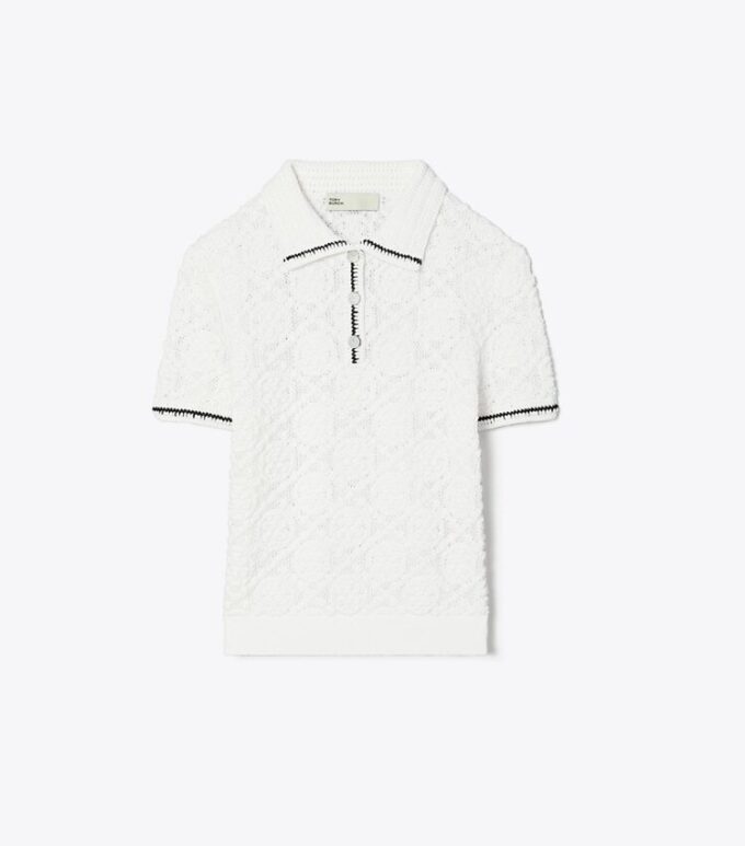Pamuklu Logo Dantelli Polo Üst Pamuklu Logo Dantelli Polo Üst