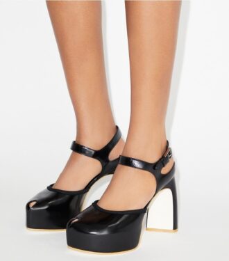 Peep-Toe Platform Sandalet