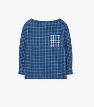 Pencere Camı Ekose İpek Boatneck Üst
