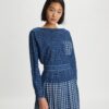 Pencere Camı Ekose İpek Boatneck Üst Pencere Camı Ekose İpek Boatneck Üst
