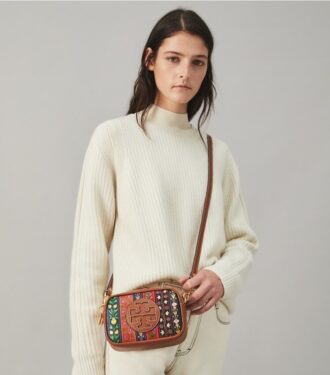 Perry Bombé Şerit Patchwork Mini Çanta