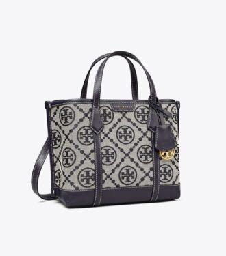 Perry T Monogram Küçük Üç Bölmeli Tote Çanta Perry T Monogram Küçük Üç Bölmeli Tote Çanta