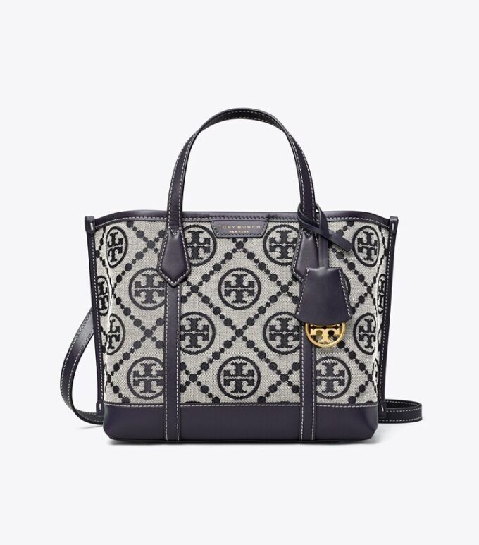 Perry T Monogram Küçük Üç Bölmeli Tote Çanta Perry T Monogram Küçük Üç Bölmeli Tote Çanta