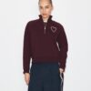 Pick Stitch Kalp Fransız Terry Sweatshirt Pick Stitch Kalp Fransız Terry Sweatshirt