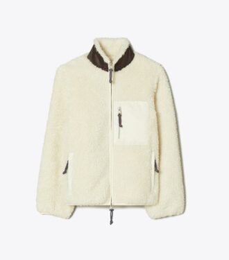 Renk bloklu polar ceket