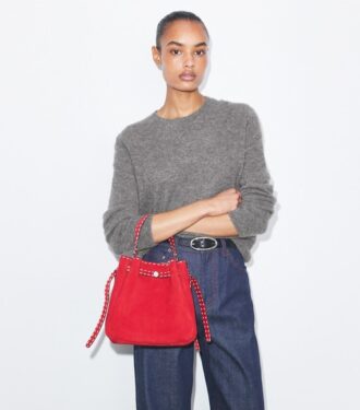 Romy Süet Pick Stitch Bucket Çanta