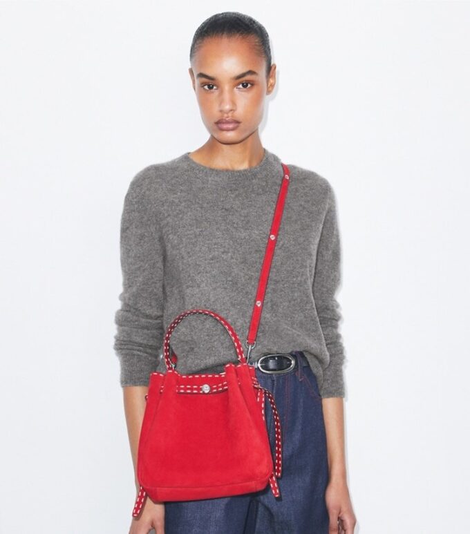 Romy Süet Pick Stitch Bucket Çanta Romy Süet Pick Stitch Bucket Çanta