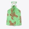 Saten Paisley Düğümlü Üst Saten Paisley Düğümlü Üst