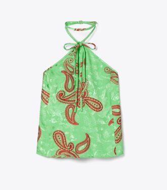 Saten Paisley Düğümlü Üst