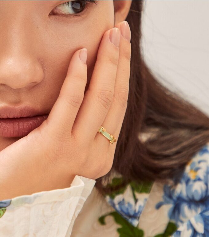 Serif-T Emaye Yığınlanabilir Yüzük