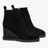 Süet Logo Lug Sole Wedge Boot Süet Logo Lug Sole Wedge Boot
