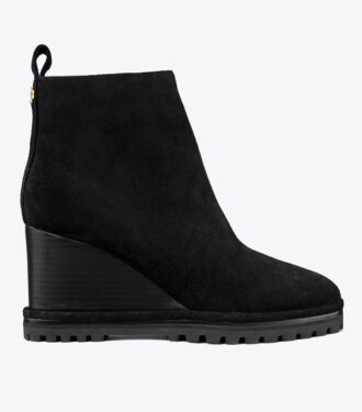 Süet Logo Lug Sole Wedge Boot Süet Logo Lug Sole Wedge Boot