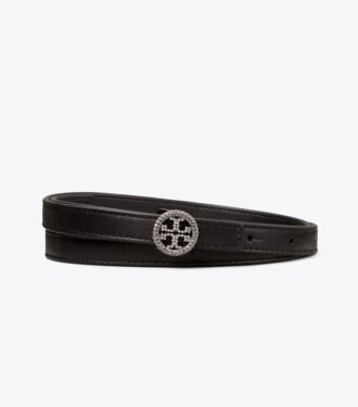 Skinny Embellished Logo Belt