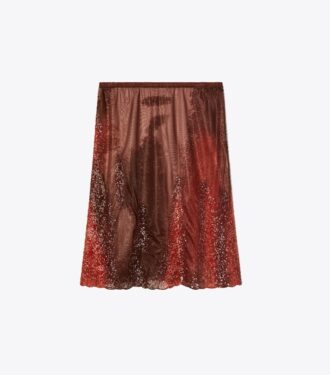 Süslemeli Jersey Mesh Etek