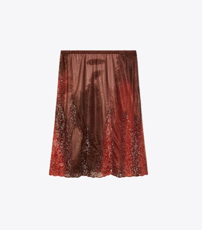 Süslemeli Jersey Mesh Etek Süslemeli Jersey Mesh Etek