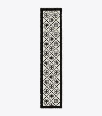 T Monogram Bordürlü Dikdörtgen Eşarp
