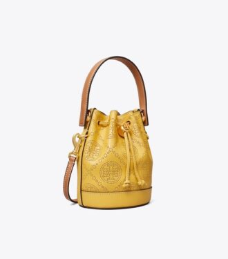 T Monogram Delikli Deri Mini Kova Çanta