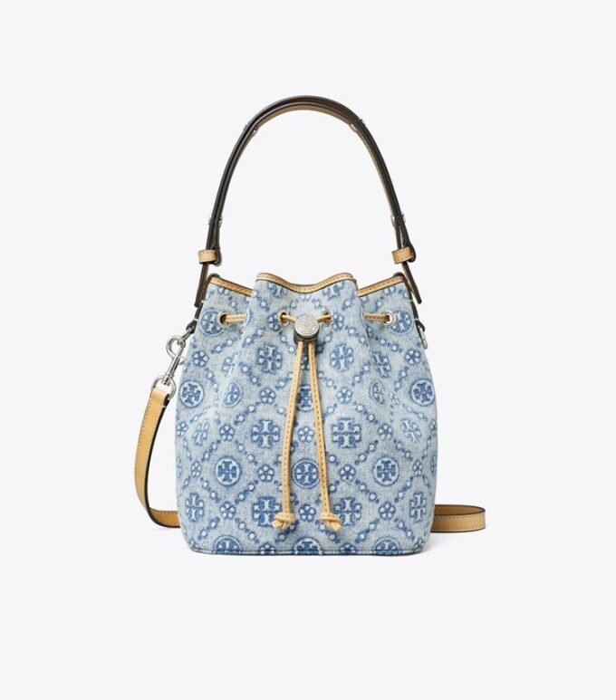 T Monogram Denim Mini Kova Çanta T Monogram Denim Mini Kova Çanta