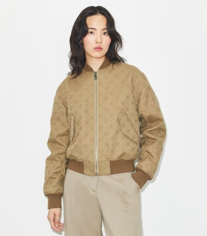 T Monogram Jakarlı Bomber Ceket