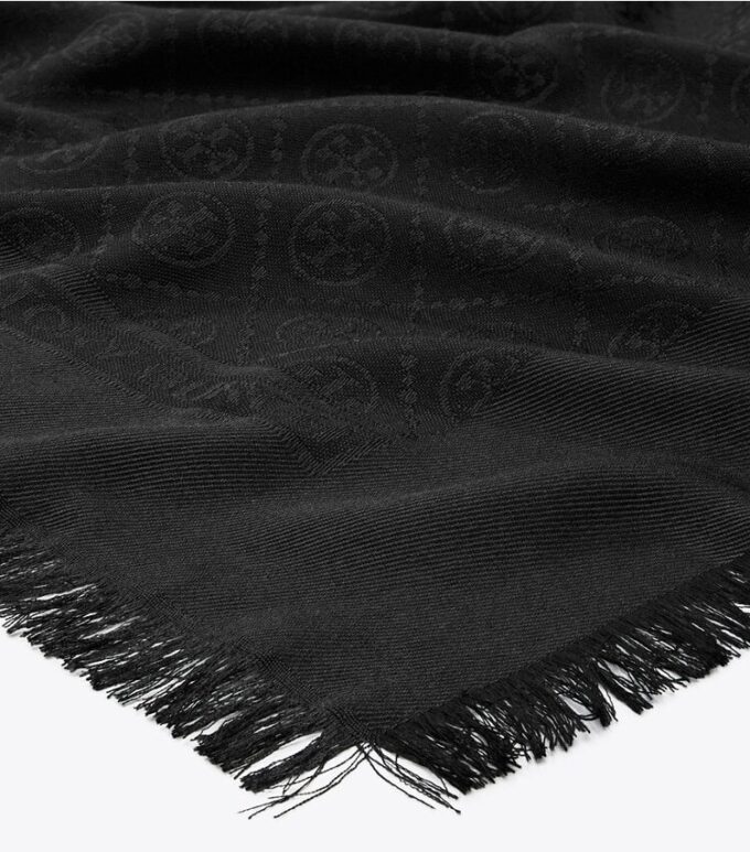 T Monogram Jakarlı Seyahat Eşarp T Monogram Jakarlı Seyahat Eşarp