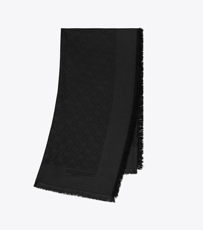 T Monogram Jakarlı Seyahat Eşarp T Monogram Jakarlı Seyahat Eşarp