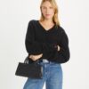 T Monogram Kabartmalı Küçük Doğu-Batı Tote