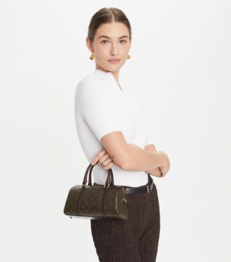 T Monogram Kaplamalı Kanvas Küçük Barrel Çanta