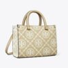 T Monogram Kontrast Kabartmalı Üst Saplı Tote Çanta T Monogram Kontrast Kabartmalı Üst Saplı Tote Çanta