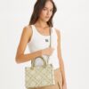 T Monogram Kontrast Kabartmalı Üst Saplı Tote Çanta T Monogram Kontrast Kabartmalı Üst Saplı Tote Çanta