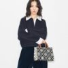 T Monogram Kontrast Kabartmalı Üst Saplı Tote Çanta T Monogram Kontrast Kabartmalı Üst Saplı Tote Çanta