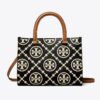 T Monogram Kontrast Kabartmalı Üst Saplı Tote Çanta T Monogram Kontrast Kabartmalı Üst Saplı Tote Çanta