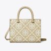 T Monogram Kontrast Kabartmalı Üst Saplı Tote Çanta T Monogram Kontrast Kabartmalı Üst Saplı Tote Çanta