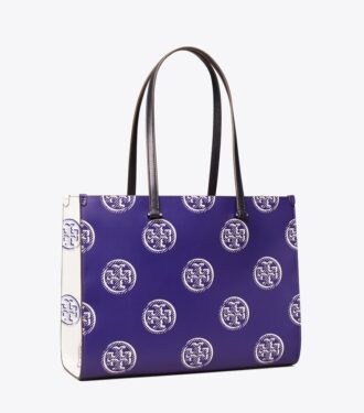 T Monogram Kontrast Kabartmalı Tote