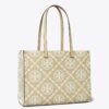 T Monogram Kontrast Kabartmalı Tote