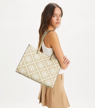 T Monogram Kontrast Kabartmalı Tote T Monogram Kontrast Kabartmalı Tote