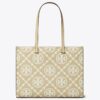 T Monogram Kontrast Kabartmalı Tote
