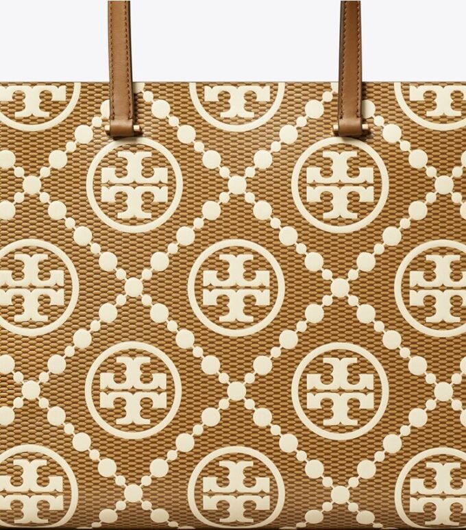 T Monogram Kontrast Kabartmalı Tote T Monogram Kontrast Kabartmalı Tote