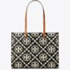 T Monogram Kontrast Kabartmalı Tote