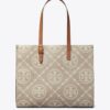 T Monogram Kontrast Kabartmalı Tote
