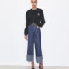 T Monogram Kontrast Manşet Düz Paça Jean T Monogram Kontrast Manşet Düz Paça Jean